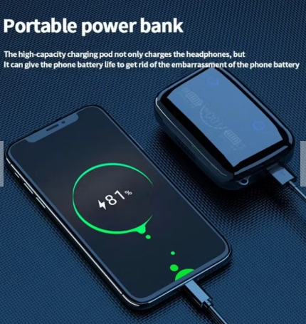 👉 Audífonos M19 Bluetooth + Power Bank 2000mAh (Pantalla LED)