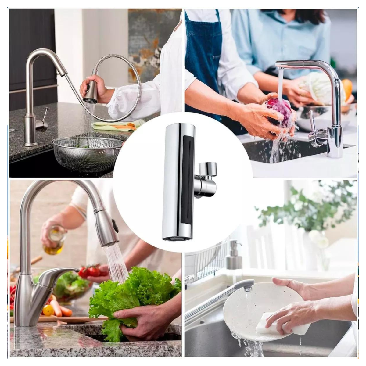 🚰 Grifo Extensible 3 en 1 con Rotación 360° y Ahorro de Agua