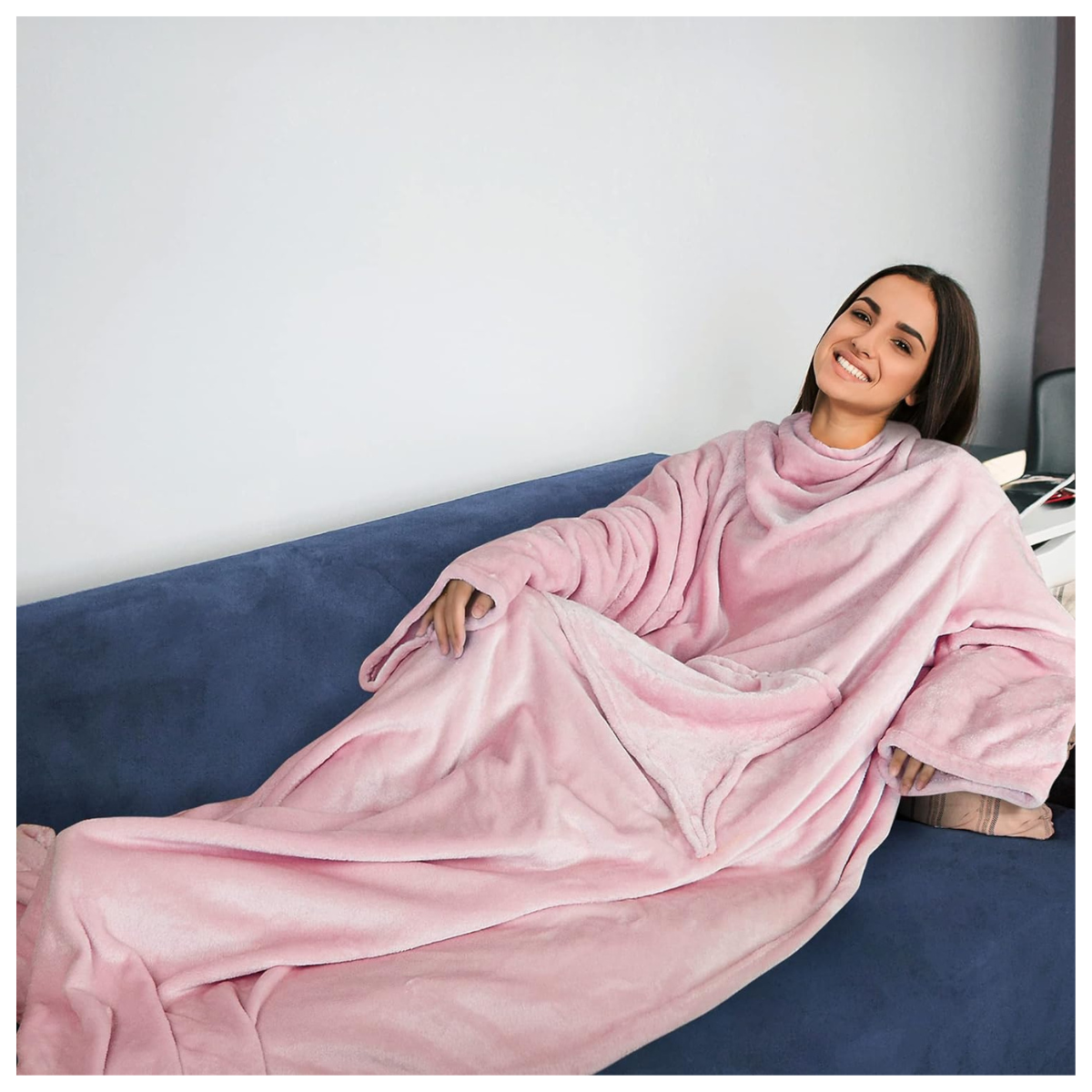 💖 Abrigo Polar Oversize con Mangas y Bolsillo – Suavidad y Calidez para tus Momentos de Descanso
