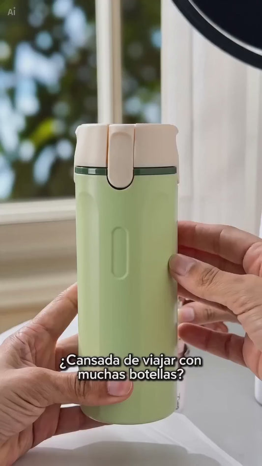 Pack 2 Botellas Dispensadoras 4 en 1 para Viajes